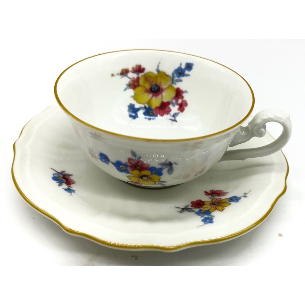Rosenthal Parzival Espresso Mocca Cup & Saucer Corn Flowers Germany
